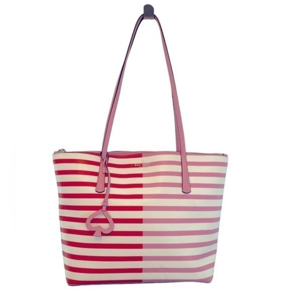 Kate Spade Zina Large Tote Bag (Pink/Red/White striped) Kate Spade Bags Purse